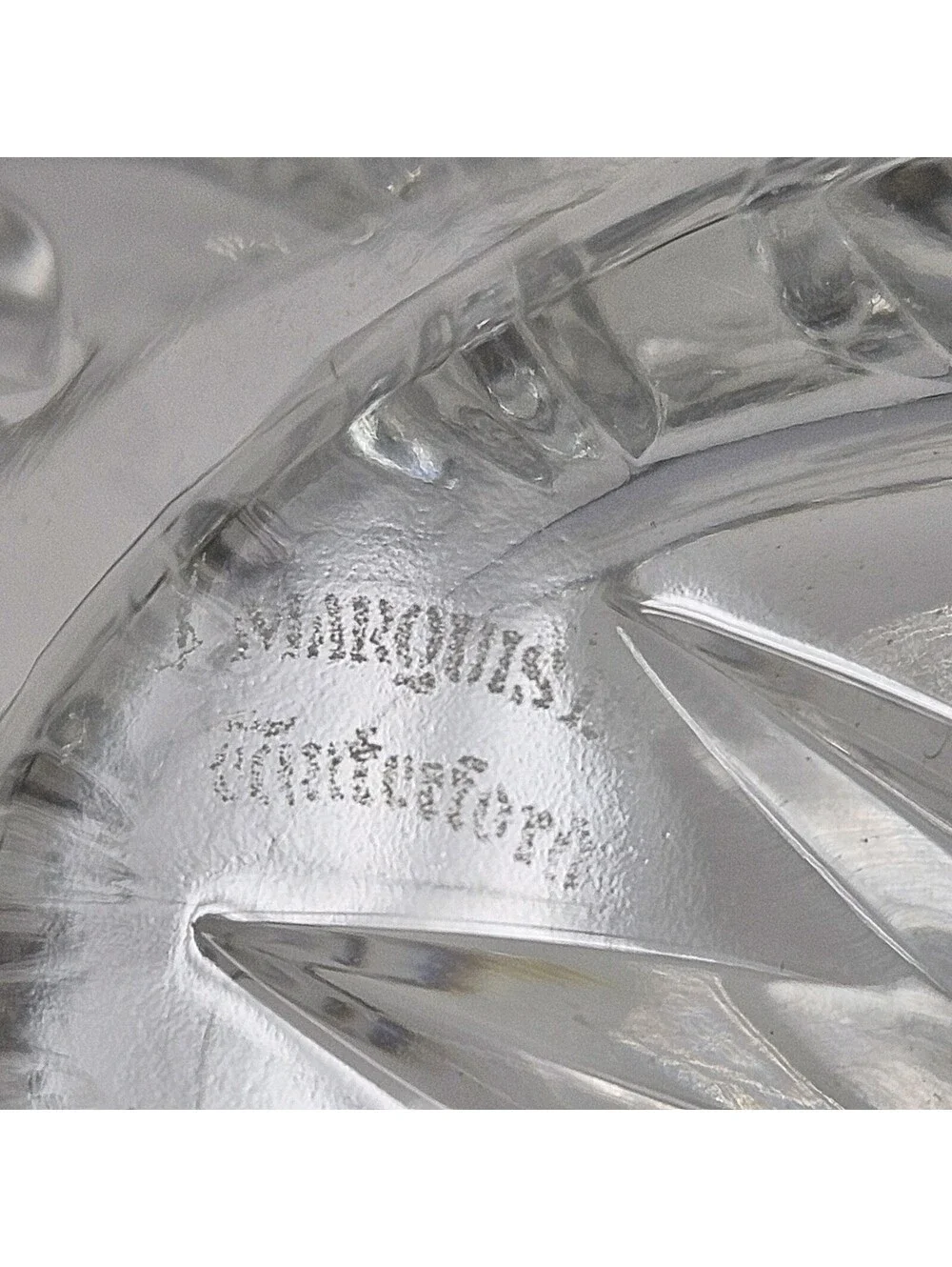 Marquis by Waterford Crystal Basket 7” Handled Original Sticker Unique Cut Glass
